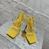 High Heels Sandalen Frauen Quadratischen Kopf Spitze-up Dünne 2021 Sommer Schuhe Mesh Gürtel Alias Femininas Pumpen