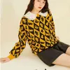 Spring Sweater Cute Preppy Style Pullover Animal Sign Full Sleeve Knitted Top Clothes For School Femal Jumper 210805