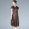 Robe Xiangyunsha en soie pour femmes d'âge moyen et âgées, grande jupe chinoise Slim mûre de longueur moyenne, 8419287