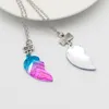 Collane con ciondolo 2 pezzi di collana di gioielli di amicizia per amici Coppia di moda a forma di lettera a forma di cuore da donna