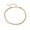 Enkelbanden vrouwen punk been armband gedraaide touwketen anklet goud zilveren kleur figaro charme dames voet sieraden roya222222