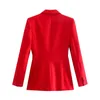 Abiti da donna Blazer DiYiG DONNA 2021 Autunno Abbigliamento Elegante Casual Slim Fit All-match Giacca formale rossa