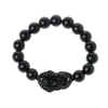 Feng Shui Obsidian Stone Beads Armband Heren Unisex Polsband Goud Zwart Pixiu Rijkdom en Good Luck Dames Armbanden