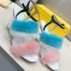 Kedge Heeled Fur Sandały Firm First Norek Wyczyść przezroczyste wysokie obcasy Otwarte palce kostki Pasek Snakeskin Leather Sandal Dla Kobiet Luksusowy Projektant Wedding Party Sandal