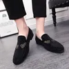 2022 Chaussures habillées pour hommes Plat Oxford Pointu Strass Nubuck Cuir Mariage Bal Homecoming Mocassins Zapatos Hombre