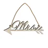 Party Hemp Rope Pendant Arts Crafts Widget Letter MR och Mrs Wood Pendans Arrow Signpost Bröllopsfesten dekorera SN2556