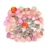 Acrylhars legering strass groot gat Europese kralen gemengde kleur voor sieraden maken DIY Craft 60pcs / lot