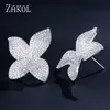 ZAKOL Fashion Luxury Butterfly AAA Cubic Zirconia Micro Pave Setting Flower Big Stud Earrings for Women Party Gifts FSEP2078 210615747535