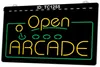 TC1255 Offenes Arcade-Spielzimmer-Lichtschild, zweifarbige 3D-Gravur