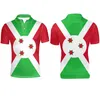 BURUNDI MĘŻCZYZNA MŁODZIENIA DARMOWA Custom Made Numer Numer Bdi Country Polo Shirt Nation Flag BI francuski Burundian Print Black Photo Ubranie