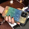 高級グラデーションレインボーブリンブリングリッタークリスタルダイヤモンドバンパーケースTPU PCカバーiPhone 12 11 PRO XR XS MAX x 8 7 6 SE2