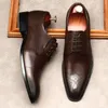 Oxford – chaussures d'affaires en cuir véritable pour hommes, chaussures habillées à lacets, pour mariage formel italien, couleur café noir, chaussures de fête, nouvelle collection