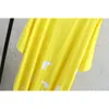 5 XL Plus Size Tops Tees Women Casual Krótki Rękaw Długi Styl Koszulka Czarny Żółty qy207 210720