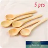 Spoons 5Pcs Small Wooden Long Handle Spoon Teaspoon Coffee Dessert Children Cutlery Soup Kitchen Tools1 Factory price expert design Quality Latest Style Original