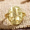 Exquisite 18K Solid Gold Carved Flower and Bird Ring for Women Bridal Anniversary Engagement Wedding Girlfriend Mom Wife Birthday Gift Jewelry