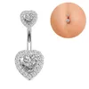 Allergie gratis roestvrijstalen navel navel navel ringen knop diamant hart body sieraden voor vrouwen meisjes wil en zandig