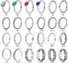 Wysokiej Jakości 100% 925 Sterling Silver Fit Pandora Pierścień Biżuteria Kwadratowy Kolor Serii Wszechstronna para Pierścionki Miłośników Zaręczynowy Pierścionek Ślubny dla kobiet