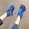 Eilyken Sexy Thin High Heels Fashion Ladies Gladiator Sandals Weave Open Toe Slip On Rome Slides Women Dress Shoes size toehlfnszdg