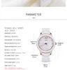 Montre de luxe pour femmes, robe de Costume, boîtier en céramique, étanche, bracelet blanc, montre-bracelet pour filles, jolie horloge 243w