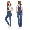 Fashion Women Baggy Denim Cross Border Special Jeans Bib Full Length Overall Solid Loose Causal Jumpsuit Suspender 210809