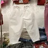 Vår sommar mode kvinnor elastisk midja lösa byxor all matchad avslappnad bomull harem femme vit s876 210512