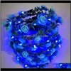 SSS 화려한 크리스마스 파티 빛나는 할로윈 크라운 꽃 헤드 밴드 여자 여자 LED LIGHT UP HAIRBAND GARLANDS GYUWW FLASHING BRA4963571