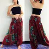 Kvinnor brett benbyxor Baggy Afghani Genie Indian Aladdin Print High Waist Fashion Trouser Plus Size Loose Chiffong Clothing Q0801