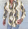 Mężczyźni 3D Druk Druk Druk Dorywczo Koszule Moda Trend Z Długim Rękawem Lapel Neck Cardigan Slim Koszula Designer Mężczyzna Jesień Cienki Przycisk Luźne Topy
