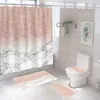 Shower Curtains Pink Crack Shower Curtains Fashion Bathroom Curtain Bath Sets Toilet Cover Mat Non-Slip Washroom Rug Set Modern 180x180cm Hot R230821