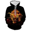 Heren Hoodies Sweatshirts Fashion Men Tiger Animal 3D Gedrukte Hooded Hoodie Men/Dames Shiny Design Sweatshirt Harajuku