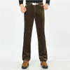 Męska wysoka talii spodnie jesień zima sztruks spodnie mężczyźni biznesu luźne rozciągliwość prosta nogi fit corduroy czerwony mąż spodni mężczyzna 211201