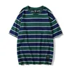 FGKKS Hommes T-shirts Stripe Imprimer Haute Qualité Hommes Marque Casual Manches Courtes Top Mode Harajuku Mâle T-Shirt 210629