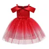 Foreign Trade Girls' Evening Dress Wholesale By Season European Style Princess Asha Woman's Gown Sequin Children Graduation Performance Clothes