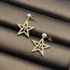 miaos mius perle pentagone étoile m lettre mode tempérament simple polyvalent boucles d'oreilles collier boucles d'oreilles female0206s