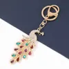 Élégant cristal oiseau paon pendentif porte-clés pour femmes strass porte-clés femmes fête bijoux