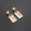 2022 Never Fading Titanium Steel Fashion Studs Silver Rose Gold Earring Women Designers Earings Pearl Tag Classic Jewelry Logo Pri9794128