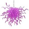 Modern Lamps Creative Chandeliers Crystal Hand Blown Purple Glass Chandelier Luxurious Indoor Lighting Villa Office Decoration