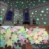 Déce GardenHigh Qualidade 300 3D 3D Stars Brilho Nos Adesivos de Parede Escura Childrens Fluorescente Quarto Quarto Decoração Home Chris