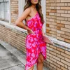 Women Dress Oblique Collar One Shoulder Printed Bohemia Dresses Sexy Long Floral Irregular Loose Summer 210524