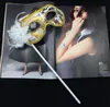 50pcs Venetian Half face flower mask Masquerade Party on stick Masks Sexy Halloween christmas dance wedding Party-Mask SN2909