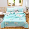 Bedding Sets Cartoon Style Summer Comfortable Quilt 3/4pcs Set Duvet 100% Silk Blanket Washable Ice Comforter