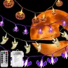 led halloween decoration string lights remote control battery pumpkin spider bat ghosts combination lanterns ghost festival