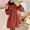 Christmas New Spring Girls Dress Women Cotton Long Sleeve Dresses Female Dress Vintage Dress Party Femme Vestido Autumn Winter Y1204