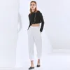 Twotwinstyle Black Casual Solid Spodnie Dla Kobiet Wysoka Talia Sporty Minimalistyczne Spodnie Kobiet Moda Jesień Odzież 210517