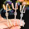 Missvikki Trendy Stackable Sparkly Bangle Set Mix Correspondente Para As Mulheres Full Micro Cubic Zircon Party Wedding Saudi Arabic