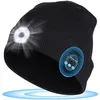 Bonnet d'hiver pour femmes et hommes, chapeau tricoté avec musique, Bluetooth, LED, lampe de poche, casquette de sport de plein air, escalade, Camping, casquettes chaudes