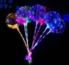 NewNew LED Lights Balloons Night Lighting Bobo Ball Festival Dekoration Ballong Bröllop Dekorativa Ljusa lättare Ballonger med Stick ZZF878