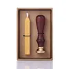 Kit de cire à cacheter coloré rétro européen, manche en bois, ensemble d'encre de tampon, ensembles de sceaux de peinture au feu, cadeau créatif