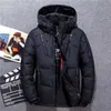 Casual Winter Warm Snö Jackor Herrkläder Vit Duck Down Jacket Parkas Man Tjockad Coats Man -20 Grad Windbreaker Park 211110