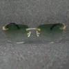 2023 Gafas de diseñador New Men White Blanco Búfalo Búfalo Cuerno Media Gafas de sol Lectura para mujeres gafas Sunnies masculinos